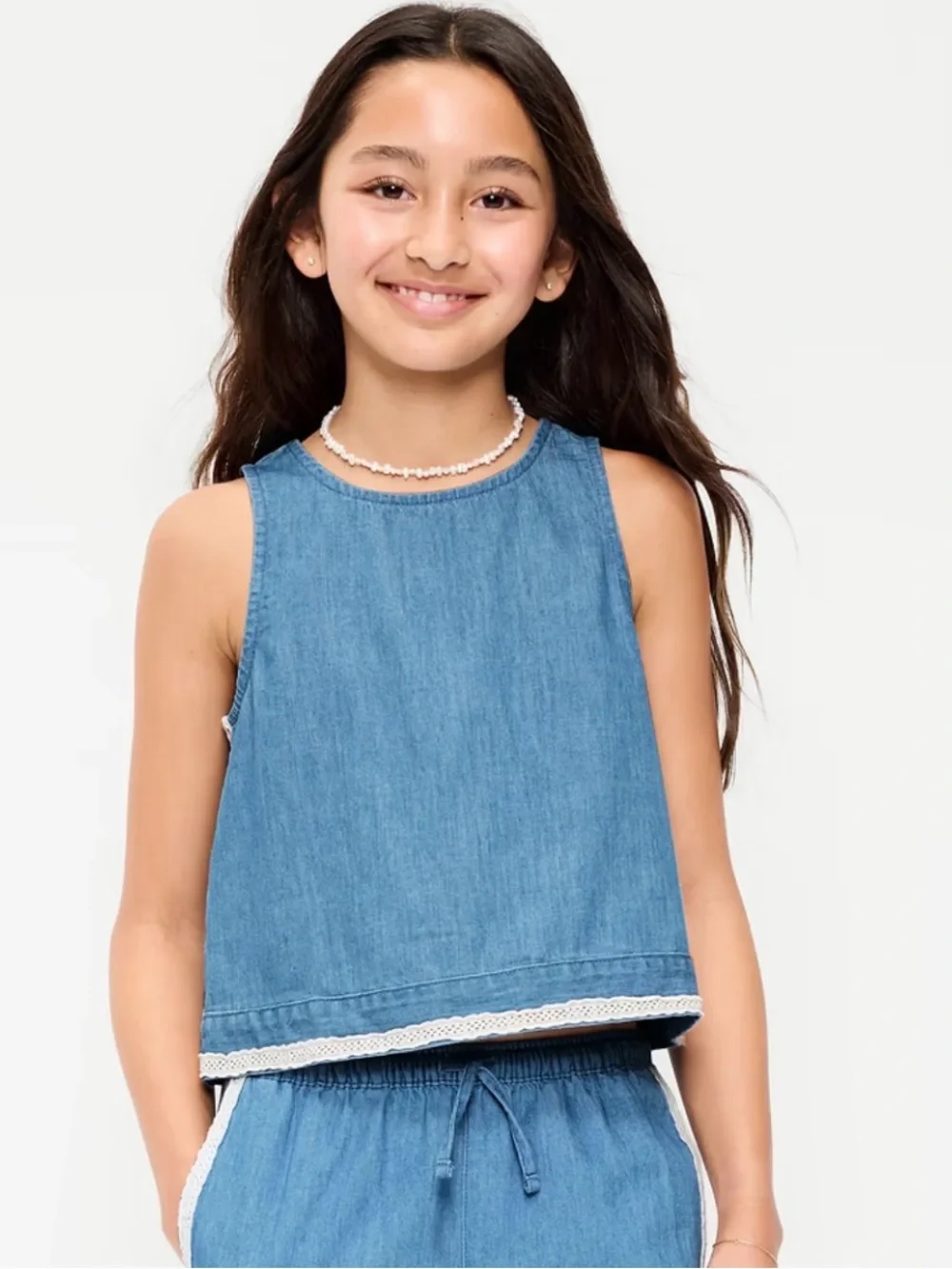 Old Navy Kids Blue Denim Tank Top - Brand 10/12